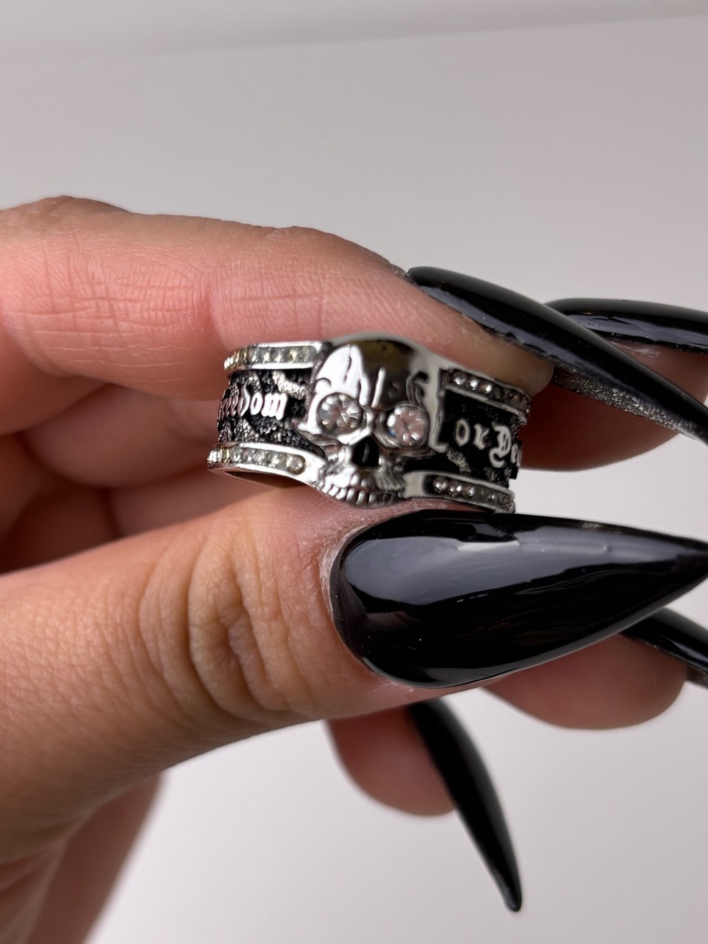 925 Sterling Silver Men's Skull Ring | Grunge Liberation Ring Size 11, 12, 13 - Picture 6 of 13